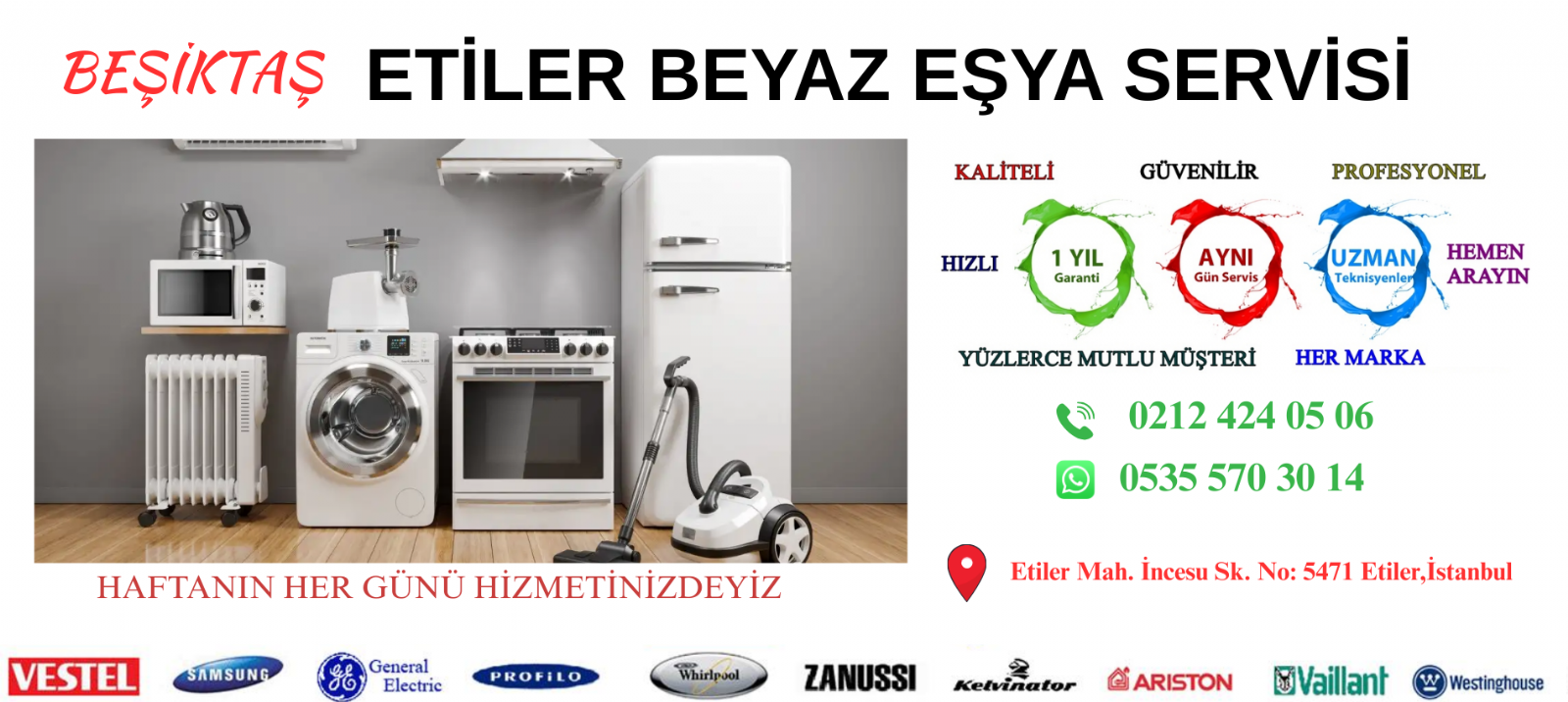 ETİLER Beyaz Eşya Servisi